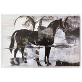 B&W Horse Abstract II - High Resolution Giclee Printed Canvas Framed in Contemporary Clear Acrylic Frame